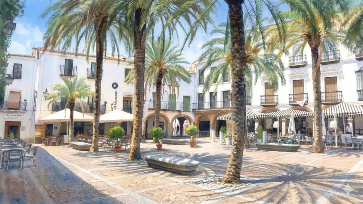 Soportales de piedra de la Plaza Grande de Zafra